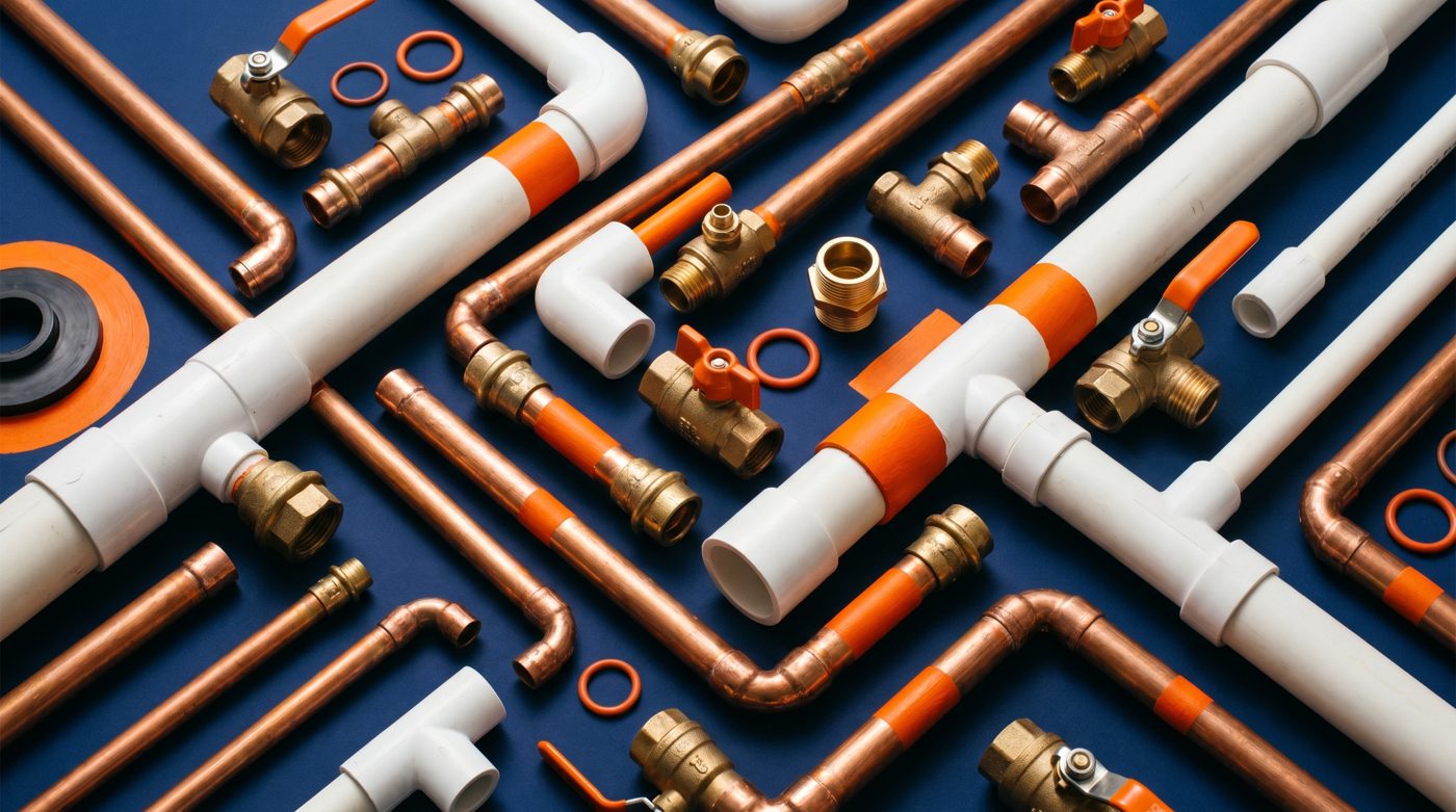 Materiais hidráulicos — canos PVC, conexões e válvulas